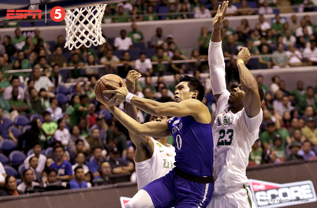 _S1A9346 Thirdy Ravena drives to the basket with Ben Mbala following behind